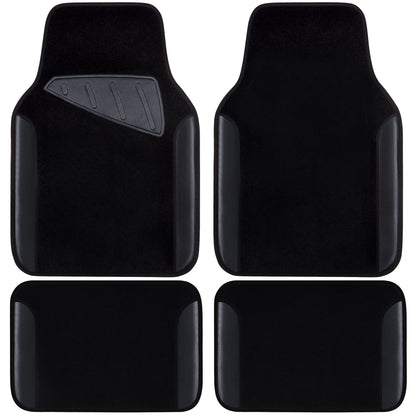 CAR PASS Beige Leather & Waterproof Car Carpet Floor Mats, Universal Car Mats Fit for SUV,Vans,sedans, Trucks,Set of 4pcs Car Carpet with Anti-Slip nibbs Driver Heel Pad (All Beige)