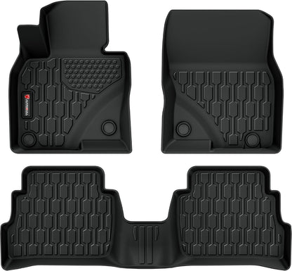Floor Mats Compatible with Mazda CX-5 2017-2025, All Weather TPE Floor Liners, Custom Fit Car mats, 1st & 2nd Row, Black