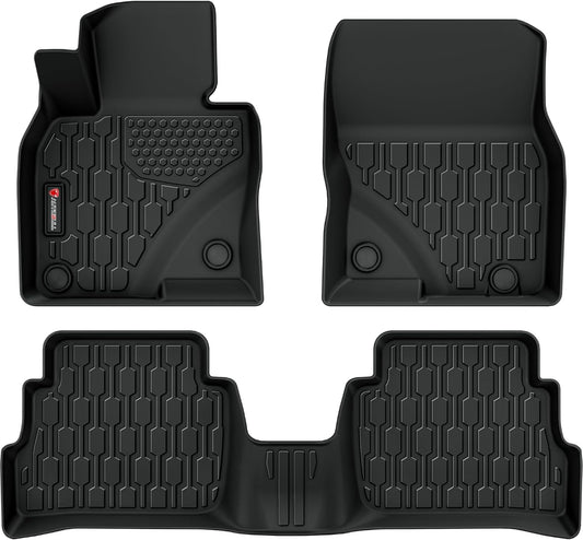 Floor Mats Compatible with Mazda CX-5 2017-2025, All Weather TPE Floor Liners, Custom Fit Car mats, 1st & 2nd Row, Black