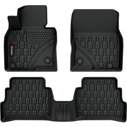Floor Mats Compatible with Mazda CX-5 2017-2025, All Weather TPE Floor Liners, Custom Fit Car mats, 1st & 2nd Row, Black