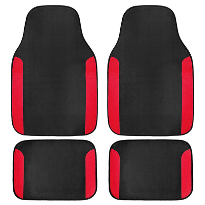 4 PCS Car Floor Mats, Anti-Slip Automotive Front & Rear Carpet Stylish Protective Mat, Waterproof Rug Floor Mats Universal Interior Accessories for Cars Trucks SUVs (Black)