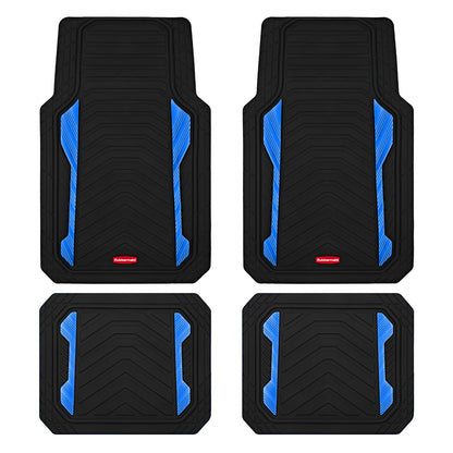 Rubbermaid Car Floor Mat, Heavy Duty All-Weather Car Mats Full Set with Dual-Tone Pink Aluminum Inserts – Universal Fit, Anti-Slip Backing, Trim-to-Fit for Most SUV, Sedan, Van