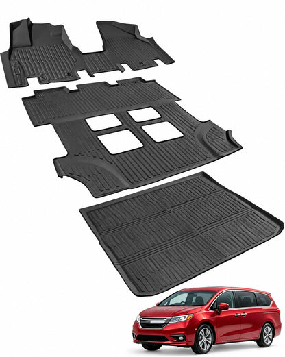 Car Floor Mats for Toyota Prius 2010-2015, 4PCS TPE Car Mats & Trunk Liner