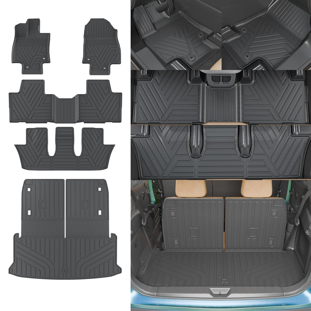 Rongtaod Floor Mats Set for 2021-2026 Kia Sorento 6&7 Seats Accessories