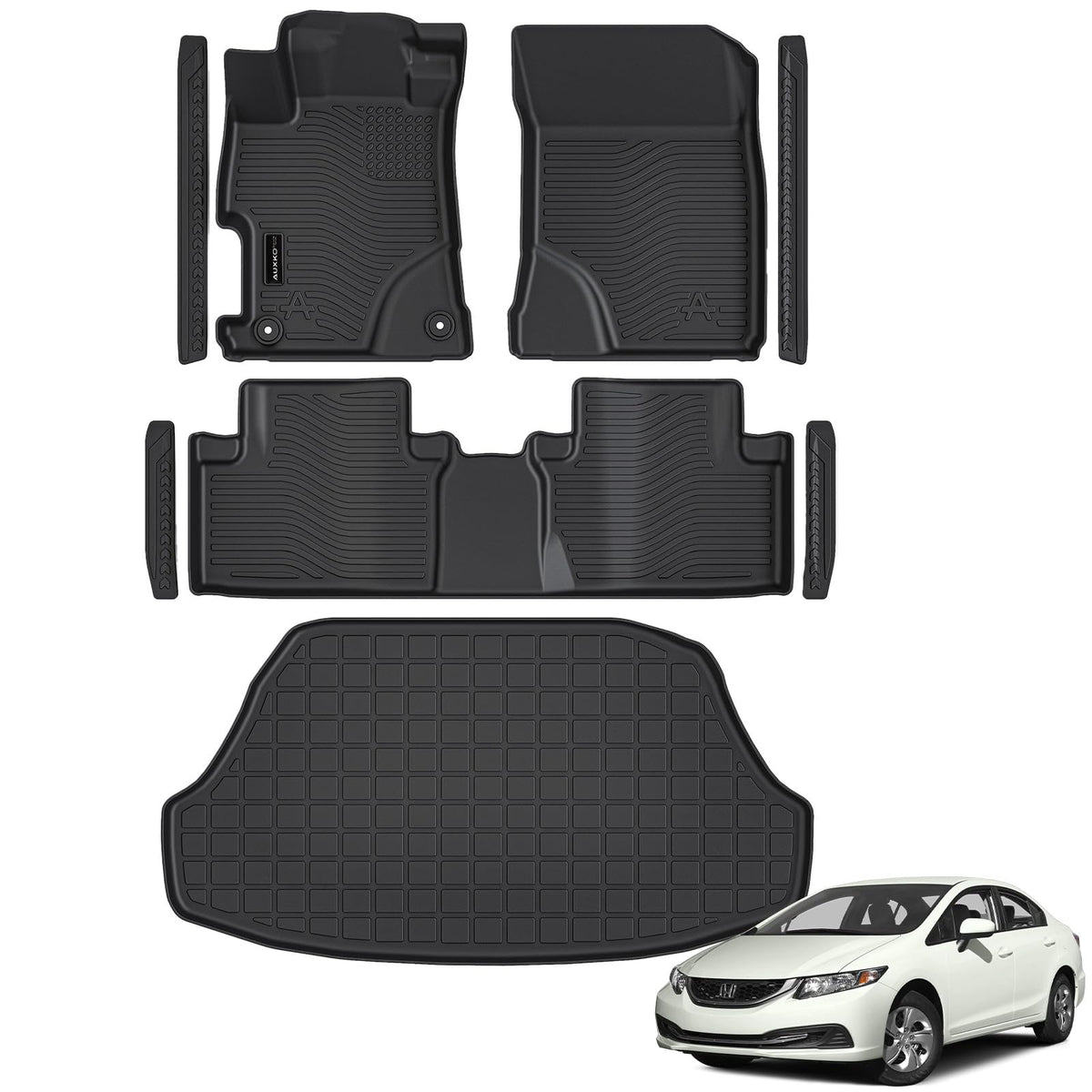 AUXKO All Weather Floor Mats for Honda Accord Sedan 2013-2017