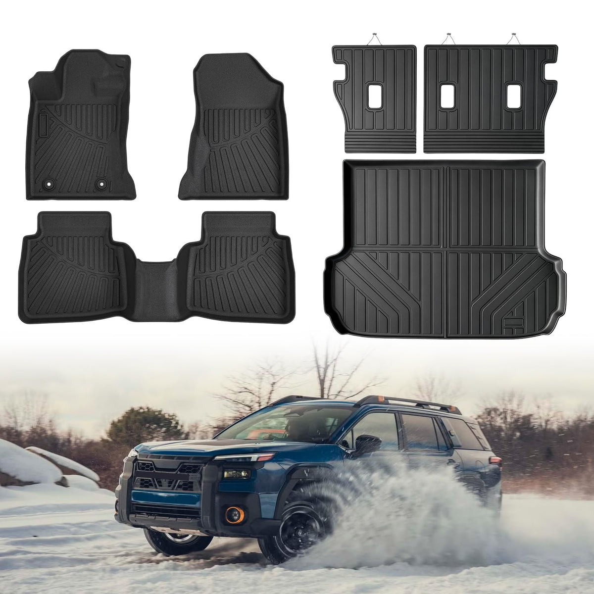 Cartist Floor Mats Fit for Honda HR-V HRV 2023 2024 2025 2026 (Include Hybrid) All Weather Floor Liners Front & 2nd Row Floor Mat for HRV Heavy Duty