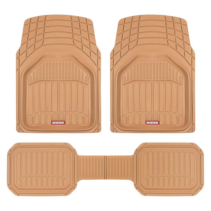 Motor Trend 943-BK FlexTough Defender Car Floor Mats -Next Generation Deep Dish Heavy Duty Contour Liners for Car SUV Truck & Van-All Weather Protection, Trim to Fit Most Vehicles Black