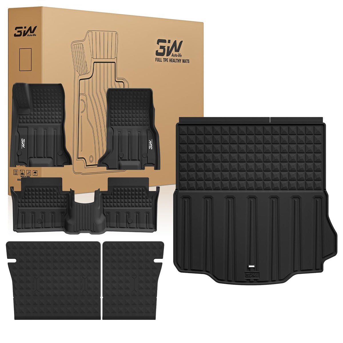3W Floor Mats for Chevrolet Chevy Colorado/GMC Canyon Crew Cab 2023-2026