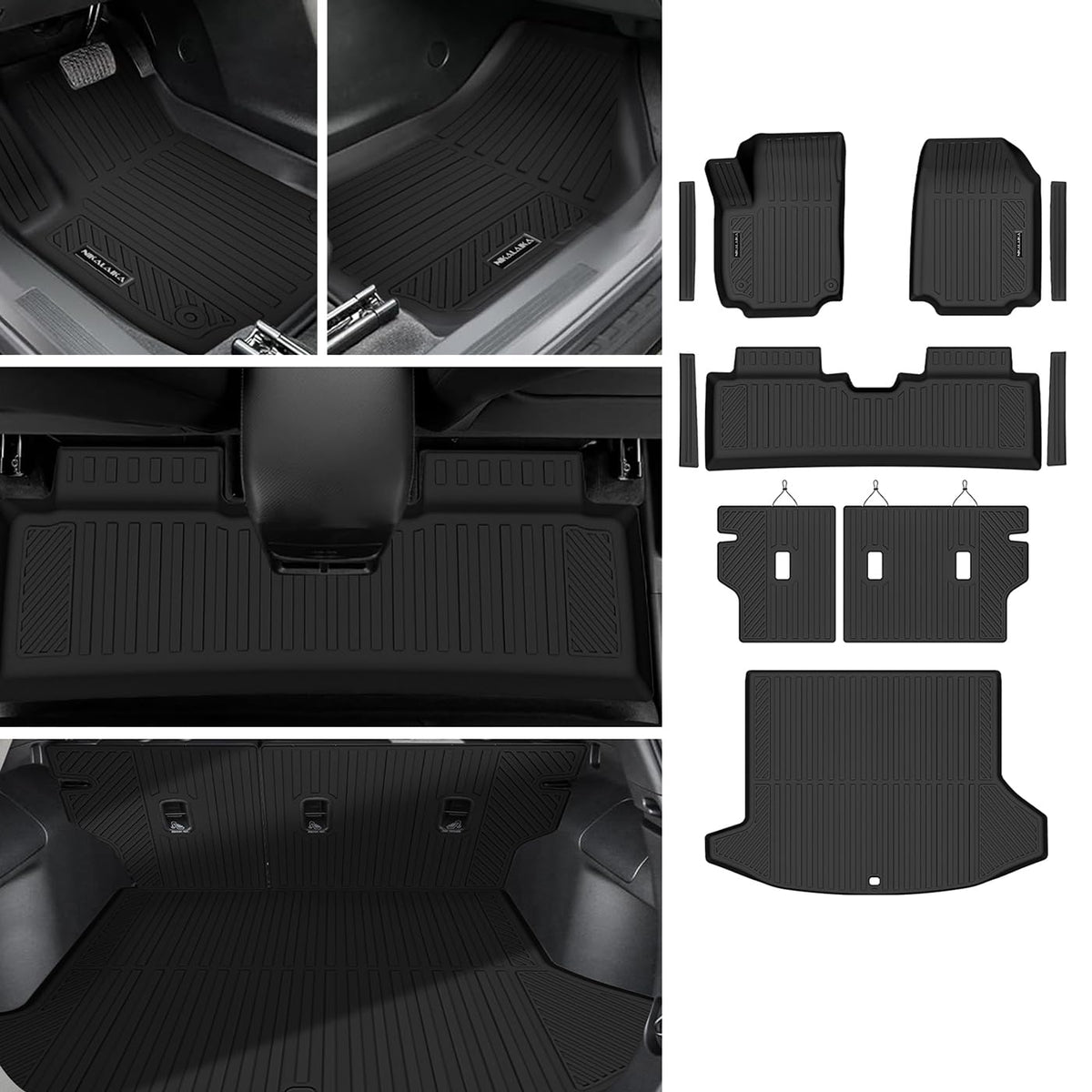 Floor Mats & Cargo Liner for 2022-2026 Jeep Wagoneer 8 Passenger (Non L/S)