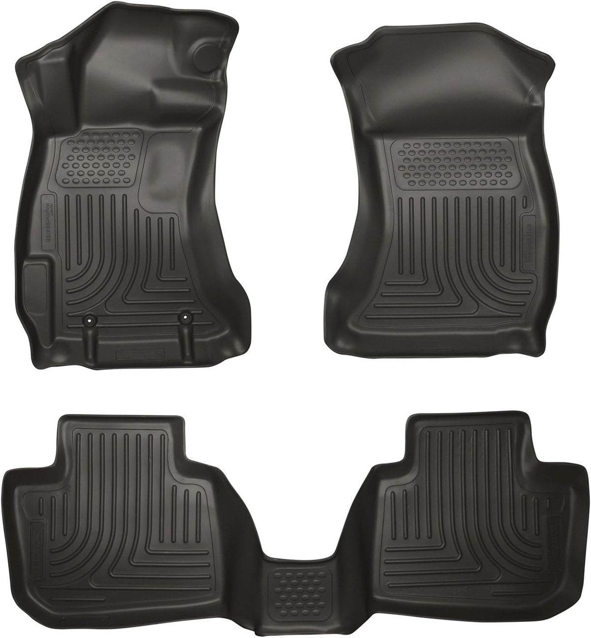 Husky Liners Weatherbeater Floor Mats | Fits 2016-2017 Subaru Crosstrek; 2012-2016 Subaru Impreza | Front & 2nd Row, 3-pc Black - 99801