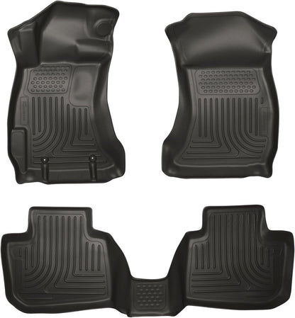 Husky Liners Weatherbeater Floor Mats | Fits 2016-2017 Subaru Crosstrek; 2012-2016 Subaru Impreza | Front & 2nd Row, 3-pc Black - 99801