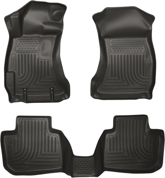 Husky Liners Weatherbeater Floor Mats | Fits 2016-2017 Subaru Crosstrek; 2012-2016 Subaru Impreza | Front & 2nd Row, 3-pc Black - 99801