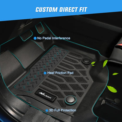 Nilight TPE Floor Mats for Chevy Silverado GMC Sierra Extended Cab