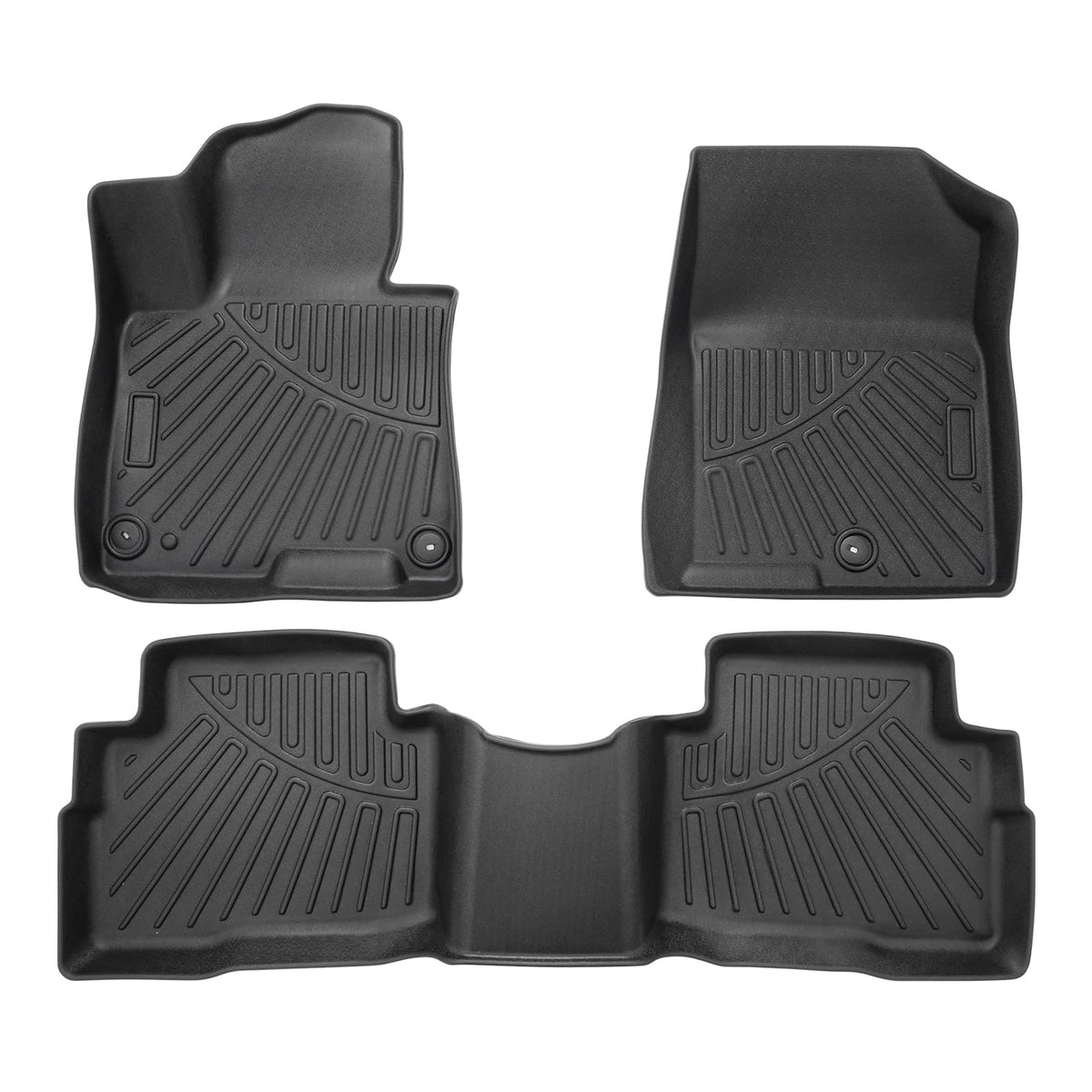Powerty Floor Mats for 2019-2024 2025 Toyota RAV4 Accessories All Weather Floor Liner 3D TPO 1st & 2nd Row Floor Mat Heavy-Duty Floor Liners(FIT All Models)