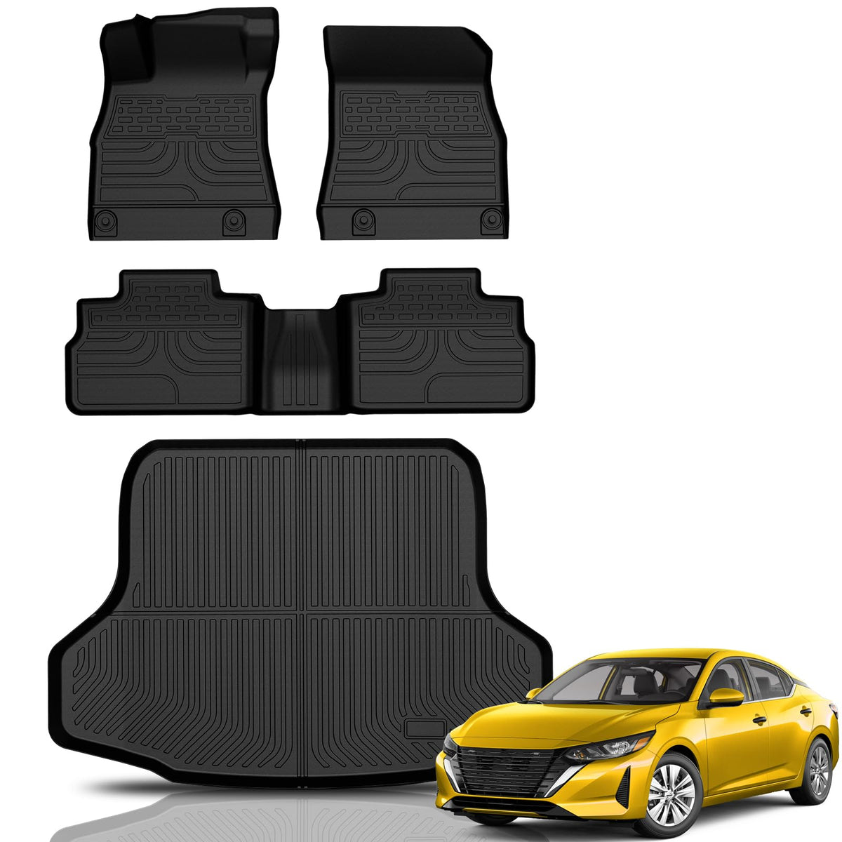 KUST Custom Fit Floor Mats for 2019-2025 2026 Nissan Altima Accessories All Weather Floor Mat Carpet Liners Front Rear 2 Row Seat Black Liner TPE