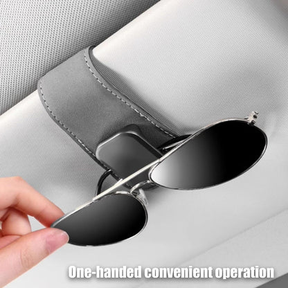 Suede Car Visor Sunglass Holder for Porsche 718 911 991 992 996 997 Boxster Cayman Carrera Taycan, Metal Clip Organizer Eyewear Holder Car Accessories for Sunglasses,Black