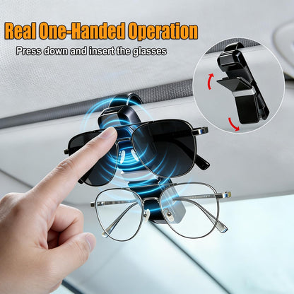 Dsycar 2 Pack Sunglasses Holder for Car, Double Holder Visor Sunglass Clip
