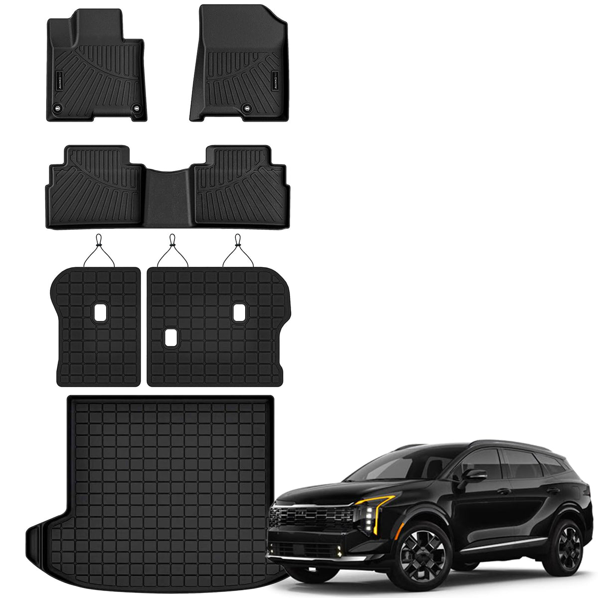 AUXKO Floor Mats Cargo Mat Backrest Mat for 2027 Kia Telluride Hybrid