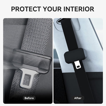YONZEE 5-Pack Silicone Car Seat Belt Buckle Covers – Anti-Scratch, Noise Reduction & Buckle Protection – Universal Fit for Cars, SUVs, Trucks (Black)