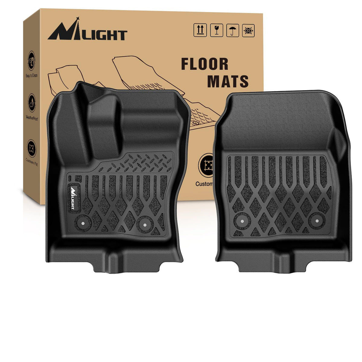 Nilight TPE Floor Mats for Ford F250 F350 F450 Super Duty Crew Cab