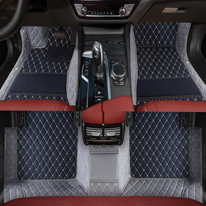 Custom Personalized Floor Mats for Cars，Luxury Full Coverage All Weather Car Floor Mats，Anti-Slip Leather Car Mat Set ，Custom Floor Mats for 99% of Cars, Trucks & SUVs (Pure Black)