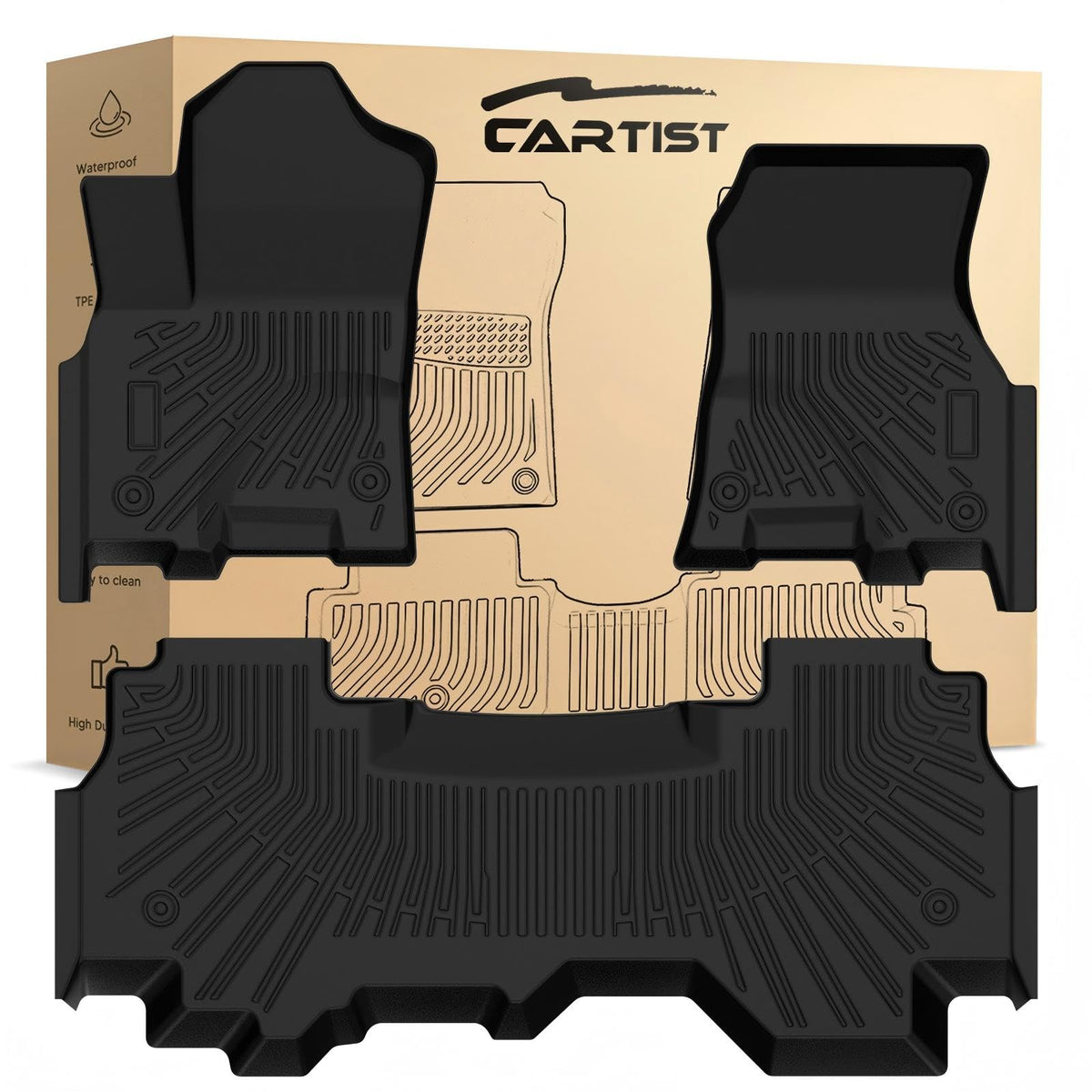 Cartist Floor Mats Fit for Honda HR-V HRV 2023 2024 2025 2026 (Include Hybrid) All Weather Floor Liners Front & 2nd Row Floor Mat for HRV Heavy Duty