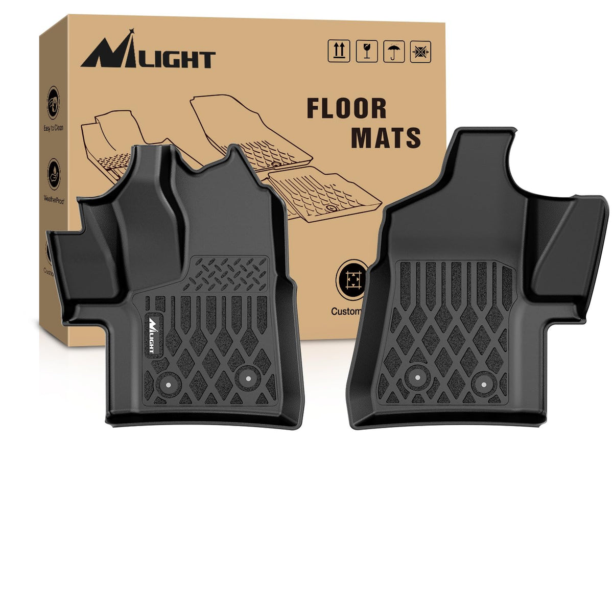 Nilight TPE Floor Mats for Ford F250 F350 F450 Super Duty Crew Cab