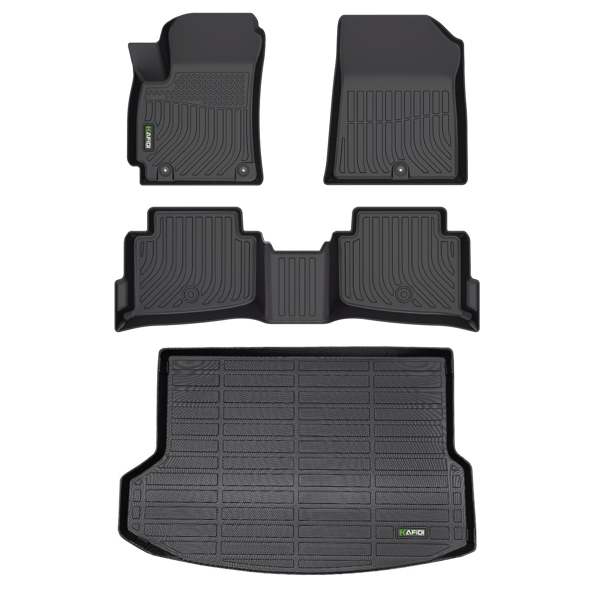HAFIDI® Floor Mats & Cargo Liner Set Fit for 2023-2027 Kia NIRO & NIRO Hybrid (Not for NIRO EV &NIRO PHEV) All Weather Protection TPE Anti-Slip Floor Liners Custom Accessories -Black