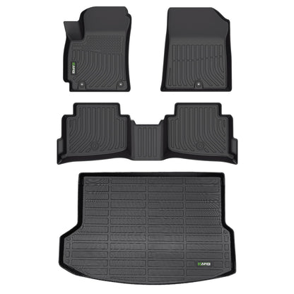 HAFIDI® Floor Mats & Cargo Liner Set Fit for 2023-2027 Kia NIRO & NIRO Hybrid (Not for NIRO EV &NIRO PHEV) All Weather Protection TPE Anti-Slip Floor Liners Custom Accessories -Black