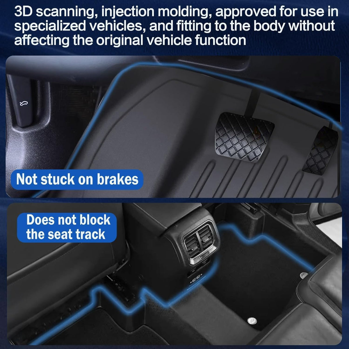 Car Floor Mats for 2012-2017 Chevy Equinox &GMC Terrain/Terrain Denali,All Weather TPE Full Set Includes 1st 2nd Row Front (for 12-17 Chevrolet Equinox/GMC Terrain/Denali)