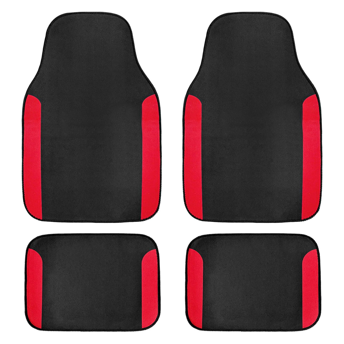 4 PCS Car Floor Mats, Waterproof Auto Rug Floor Pads Stylish Interior Accessories, Anti-Slip Front & Rear Carpet Mats Universal Protective Pads for Cars Trucks SUVs (Black)