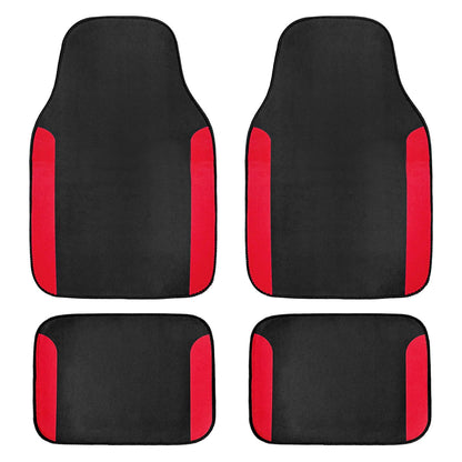 4 PCS Car Floor Mats, Waterproof Auto Rug Floor Pads Stylish Interior Accessories, Anti-Slip Front & Rear Carpet Mats Universal Protective Pads for Cars Trucks SUVs (Black)