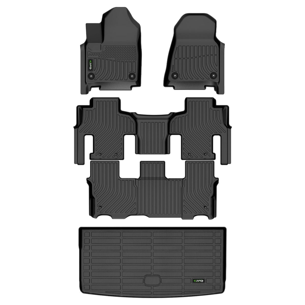 HAFIDI® Floor Mats & Cargo Liner Set Fit for 2023-2027 Kia NIRO & NIRO Hybrid (Not for NIRO EV &NIRO PHEV) All Weather Protection TPE Anti-Slip Floor Liners Custom Accessories -Black
