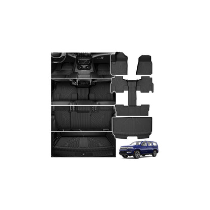 Powerty Floor Mats for 2019-2024 2025 Toyota RAV4 Accessories All Weather Floor Liner 3D TPO 1st & 2nd Row Floor Mat Heavy-Duty Floor Liners(FIT All Models)