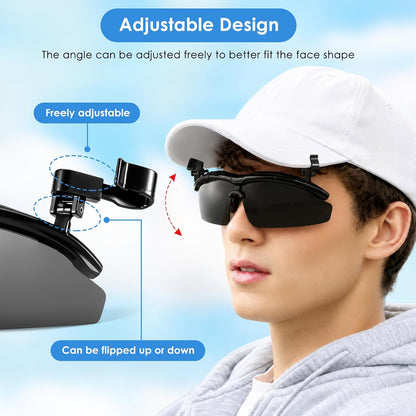 DEECOZY Outdoor Polarized Sunglasses, Fishing Cycling Traveling Flip Cover UV Protection Sunglasses That Can Clip on the Cap