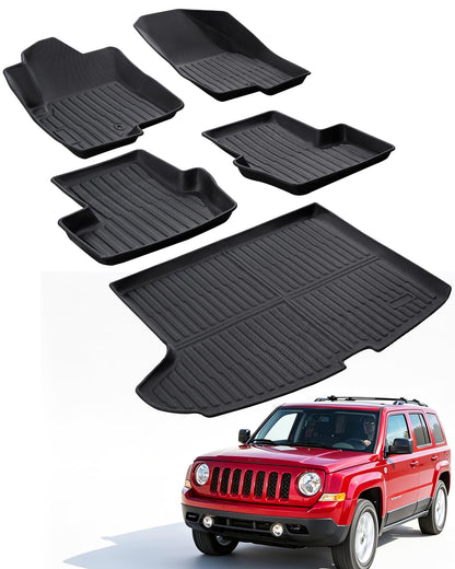 Car Floor Mats for Toyota Prius 2010-2015, 4PCS TPE Car Mats & Trunk Liner
