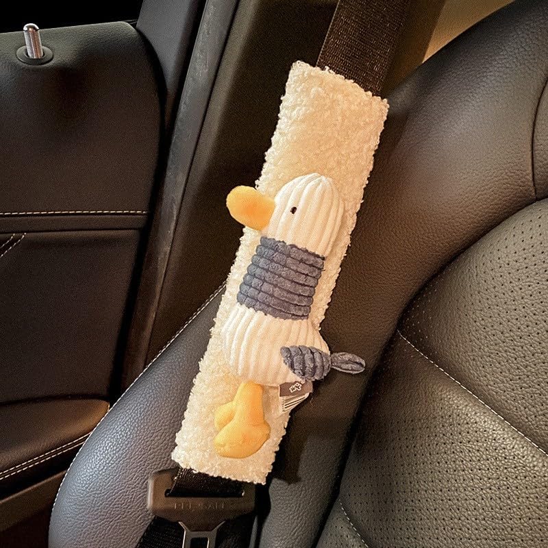 BNTR Car Seat Belt Cover 2 PCS Stocking Stuffers Cute Creative Flower Safety Seatbelt Shoulder Pad Auto Accessory Neck Cushion Protector Seatbelt Shoulder Protector Nice Gift (2-Pack Brown Flower)