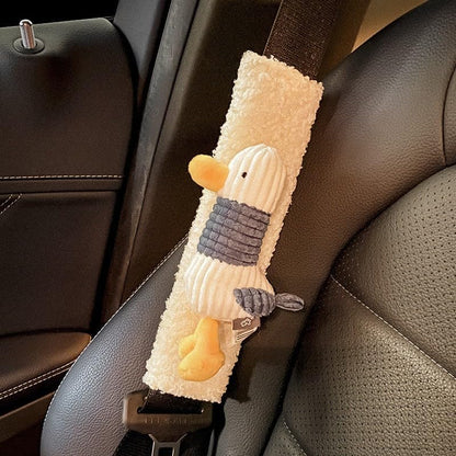 BNTR Car Seat Belt Cover 2 PCS Stocking Stuffers Cute Creative Flower Safety Seatbelt Shoulder Pad Auto Accessory Neck Cushion Protector Seatbelt Shoulder Protector Nice Gift (2-Pack Brown Flower)