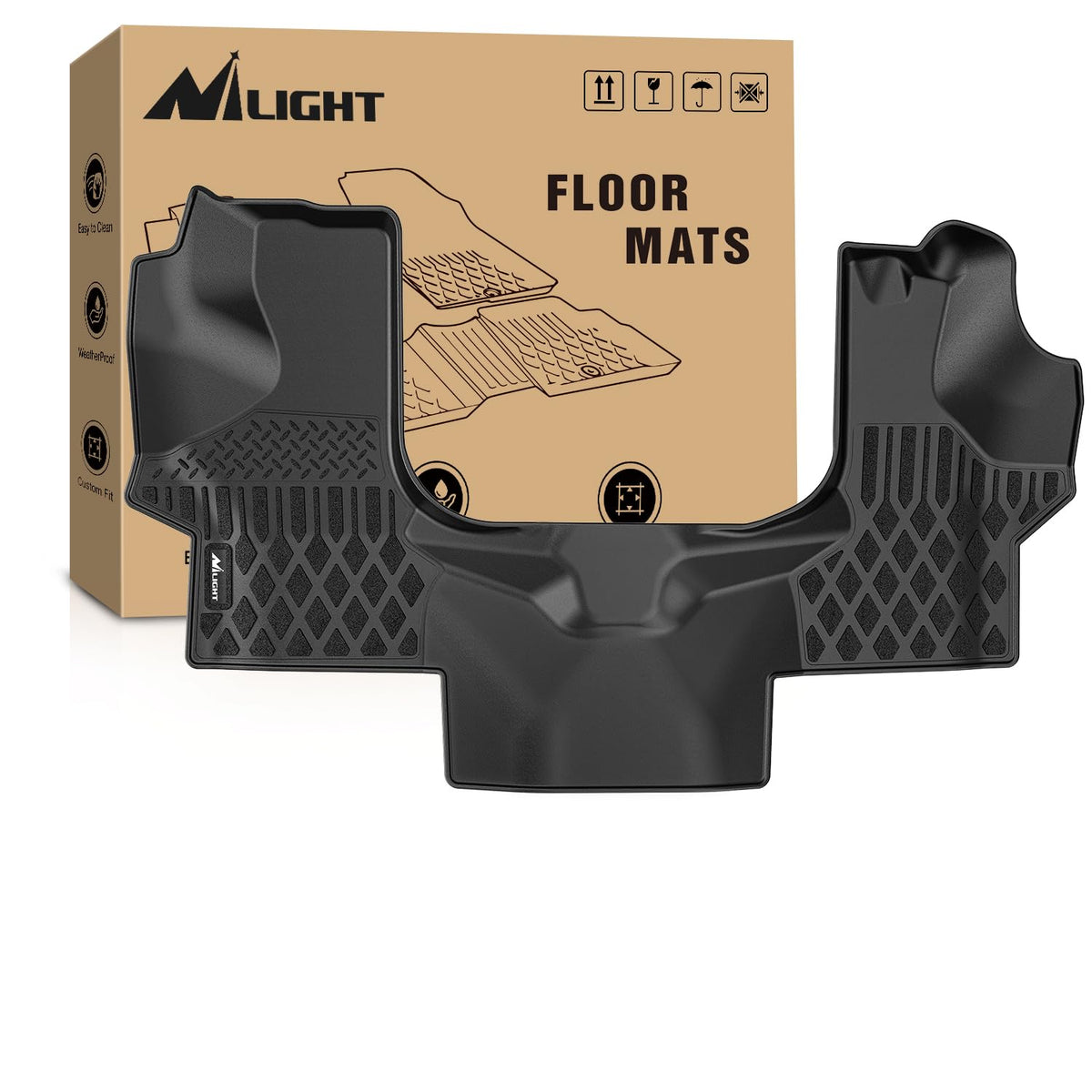 Nilight TPE Floor Mats for Chevy Silverado GMC Sierra Extended Cab