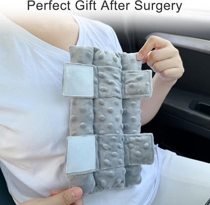 Chemo Port Pillows for Patients Seatbelt, Chemo Port Protector Pacemaker Seat Belt Cushion, Chemotherapy Must Haves Chemo Gifts Men Women Cancer, Minky Dot Gray