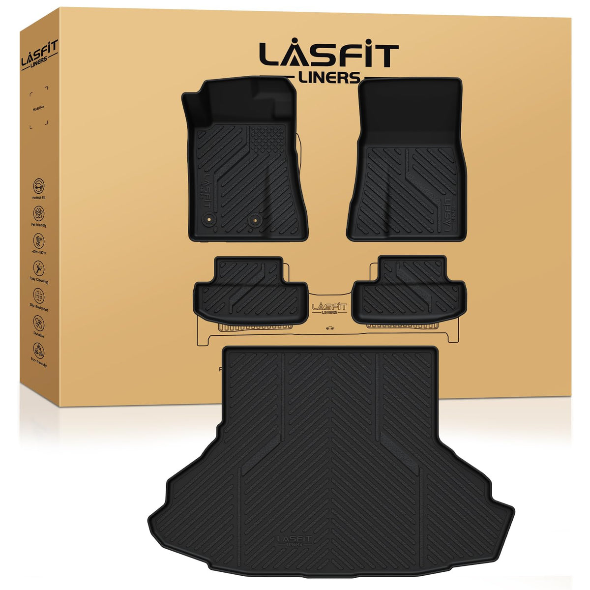 LASFIT Floor Mats for Ford Mustang Mach-E 2026 2025 2024 2023 2022 2021
