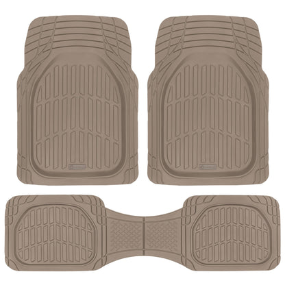 Carbella FlexTough LITE Rubber Car Mats Full Set - All Weather Floor Mats for Trucks, Cars & SUVs - Automotive Waterproof Blue Car Floor Mats for Cars Interior Accessories Universal Trim-to-Fit