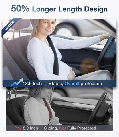 Wigoo Car Seat Belt Covers, Skin-Friendly Suede 2 Pack, 18.9 Inch, Black