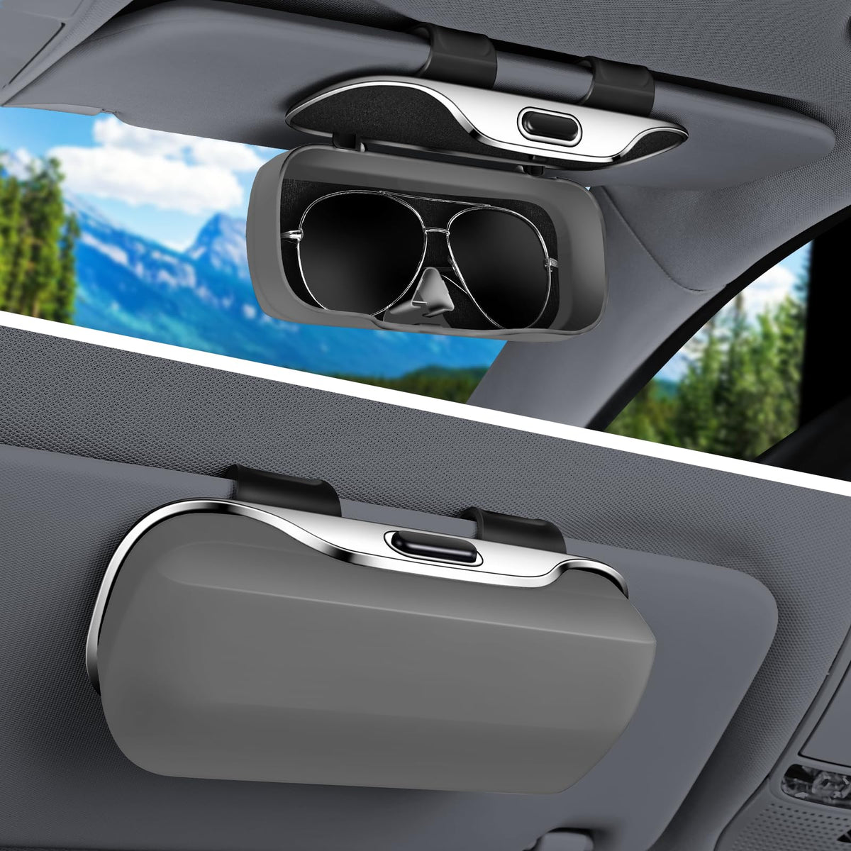 Sunglass Holder for Car Visor Clip, Car Sunglass Holder Case Black
