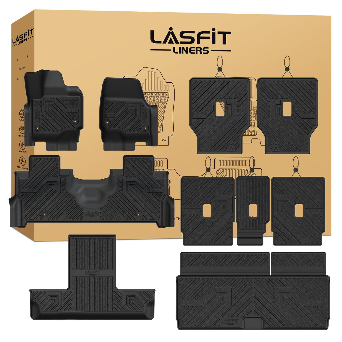 LASFIT Floor Mats for Ford Mustang Mach-E 2026 2025 2024 2023 2022 2021
