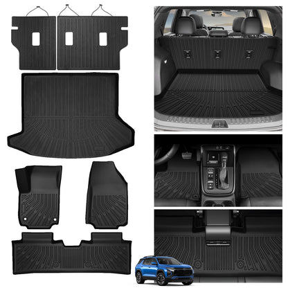 Powerty Floor Mats for 2019-2024 2025 Toyota RAV4 Accessories All Weather Floor Liner 3D TPO 1st & 2nd Row Floor Mat Heavy-Duty Floor Liners(FIT All Models)