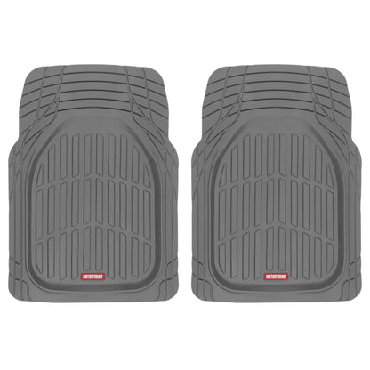 Motor Trend FlexTough Floor Mats for Cars, Black Deep Dish All-Weather Car Mats, Waterproof Trim-to Fit Automotive Floor Mats for Cars Trucks SUV, Universal Floor Liner Car Accessories