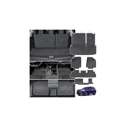 Powerty Floor Mats for 2019-2024 2025 Toyota RAV4 Accessories All Weather Floor Liner 3D TPO 1st & 2nd Row Floor Mat Heavy-Duty Floor Liners(FIT All Models)