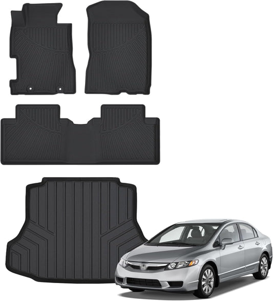 Floor Mats & Trunk Mat for Honda Civic Gas Sedan 2006-2011(Not for Coupe)