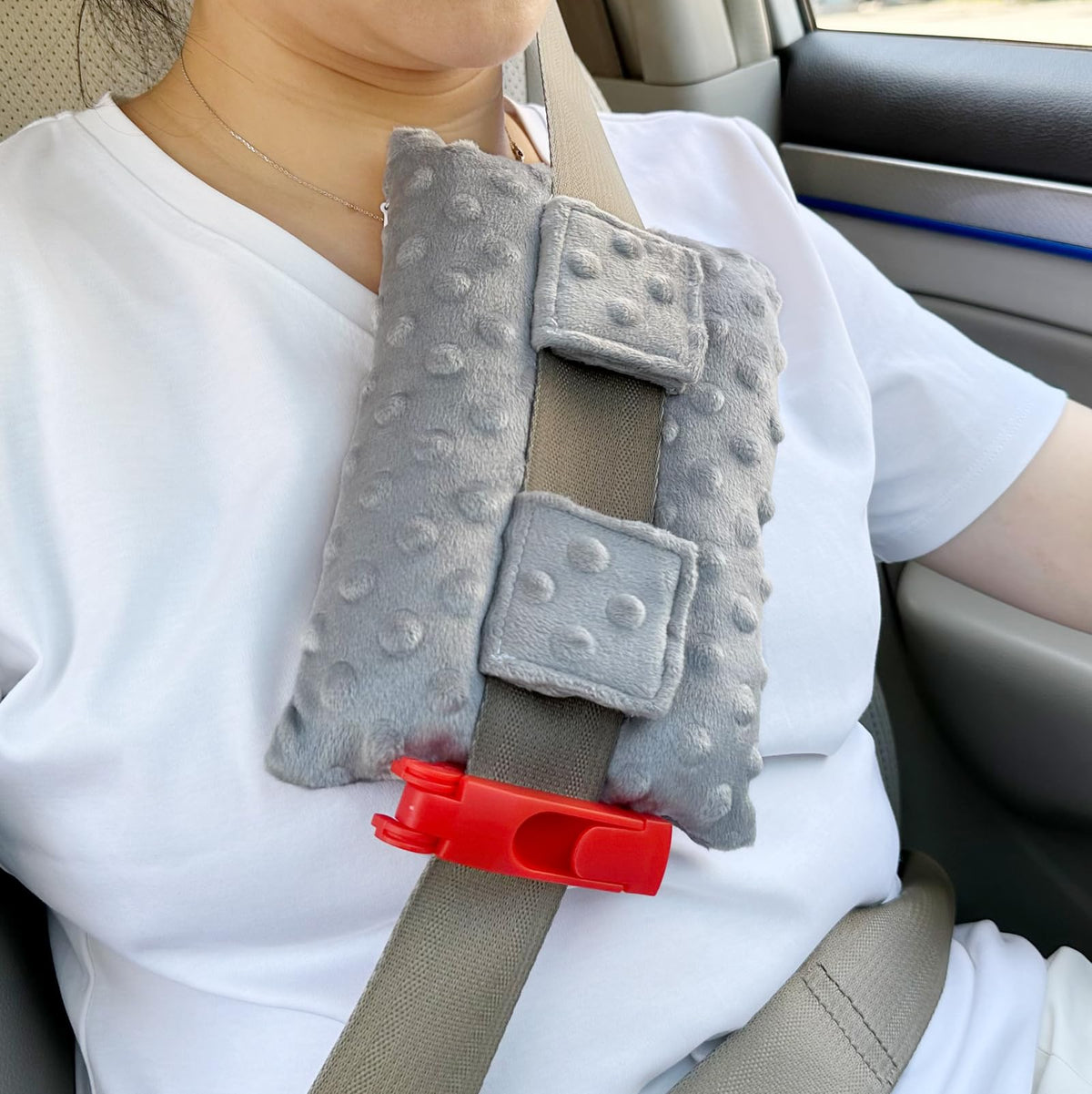 Port Pillows Chemo Port Pillow for Seatbelt Chest Protector Chemo Patients Pacemaker Heart Surgery Recovery Support Cushion Gifts Women Minky Dot Light Gray